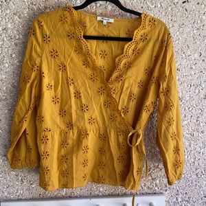 Madewell Eyelet Wrap Top